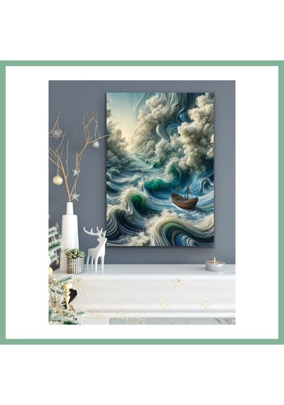 Bşkvirgo Okyanustaki Yalnız Gemi Kanvas Tablo 70x100cm Bsk2026 Çok Renkli