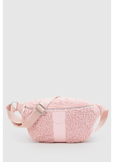 Housebags Kadın Pembe Suni Kürklü Dokuma Bel Çantası 213 Pembe