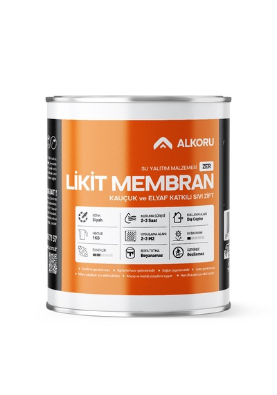 Alkoru 1 Kg Zer Sıvı Zift Likit Membran Kauçuk Ve Elyaf Katkılı Su Yalıtım Malzemesi