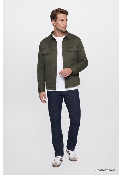 Wrangler Regular Fit Gömlek Yaka Cepli Erkek Bomber Ceket W2620022801 Haki