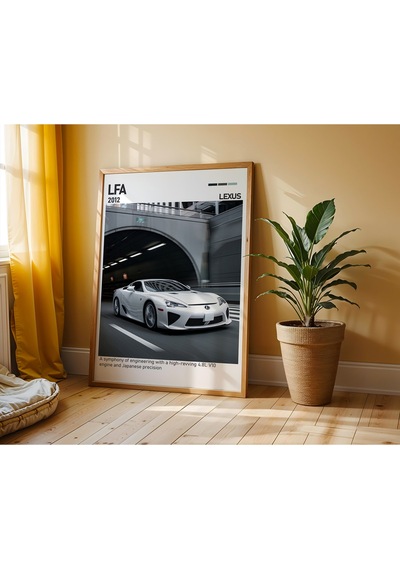 Lexus Lfa Ahşap Çerçeveli Poster Tablo V10 Supercar