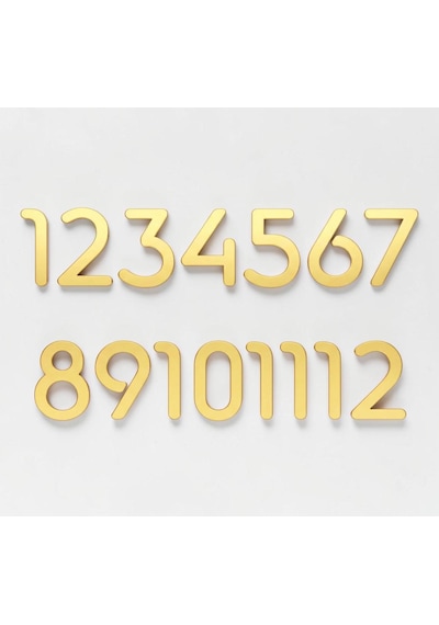 Slim Font Duvar Saati Rakamları Sayı Seti Aksesuar Saat Yapımı Malzemeleri Yükseklik 3 Cm Altın