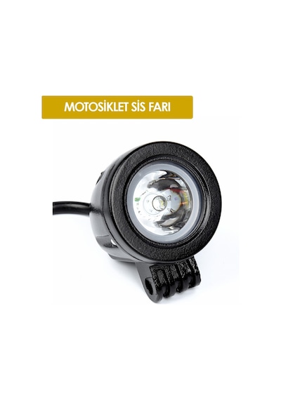 Motosiklet Sis Farı Beyaz Güçlü Led Far Odaklamalı Yuvarlak Led 1 Adet