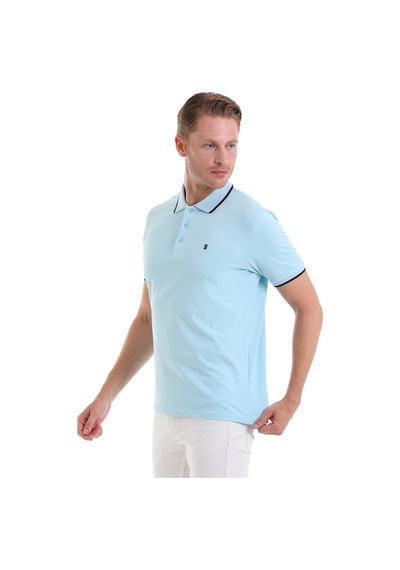 Hatemoğlu Mavi Regular Fit Düz 100% Pamuk Polo Yaka Tişört Mavi Hatemoğlu Mavi Regular Fit Düz 100% Pamuk Polo Yaka Tişört Mavi