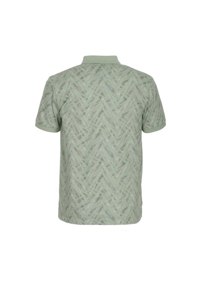 Erkek Polo Yaka Tişört Çağla Slim Fit Ribanalı Kol Pamuklu Baskılı T-shirt Ncs Jeans 1254-çağla Mint