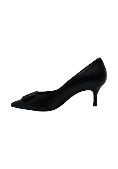Poletto Hakiki Deri Sıyah Ayakkabı Stiletto 9841 41-1251 Siyah