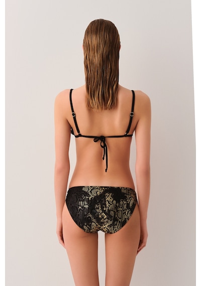 Suwen Medusa Yanı Detaylı Bikini Alt Sb2515512061206 Siyah Yılan Baskılı