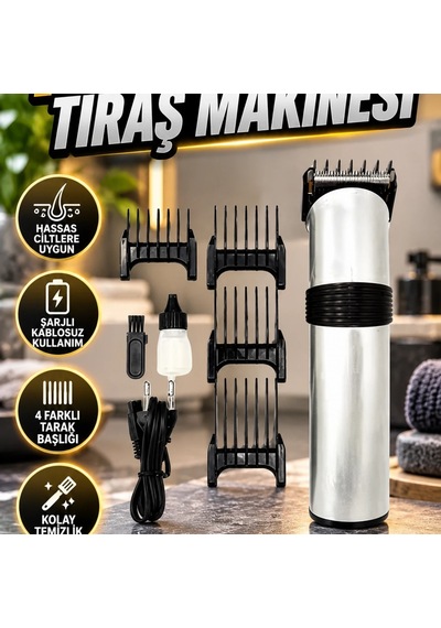 Hassas Ciltlere Özel Şarjlı Saç Sakal Ve Vücut Tıraş Makinesi Profesyonel Kuaför Tipi