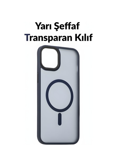 Bix Apple Uyumlu iPhone 15 Magsafe  Kılıf Tam Koruma Manyetik Darbe Emici Gece Mavisi