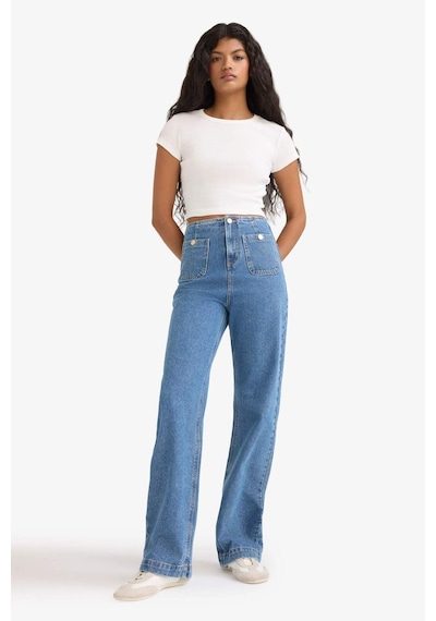 Defacto 90s Wide Leg Yüksek Bel Düz Paça Uzun Jean Pantolon E9121ax25aunm28 Mavi Defacto 90s Wide Leg Yüksek Bel Düz Paça Uzun Jean Pantolon E9121ax25aunm28 Mavi