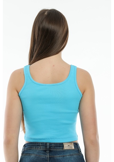 Kadın Crop Örme Atlet-tişort Spr21y12 001