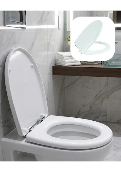 Hubrendy Tekno Universal Klozet Kapak Seti Kaydırmaz Alt Yüzey Kolay Temizlik Banyo Aksesuarı Diğer
