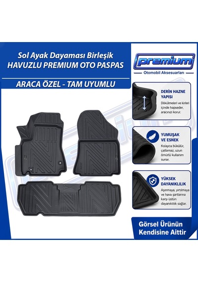 Citroen Berlingo Paspas Araca Özel 2008-2018 Derin Havuzlu Premium Oto Paspas