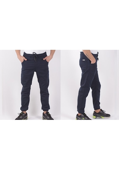 Black Steel Bel Ve Paça Lastikli Pantolon-1000-1