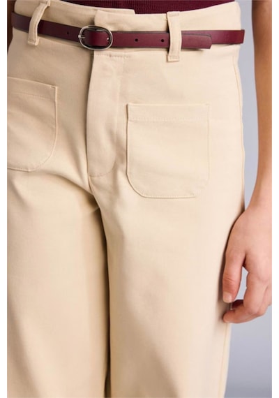 Defacto Wıde Leg Esnek Bantlı Paça Pantolon Kız Çocuk G7047a826smbg359 Bej-bg359