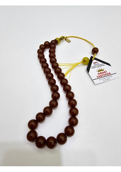Omari İmzalı Sertifikalı Alman Faturan Sıkma Kehribar Tesbih 11x1 17406769