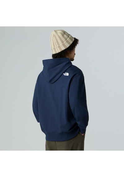 The North Face Mountain Logo Relaxed Erkek Kapüşonlu Sweatshirt-32356 Lacivert