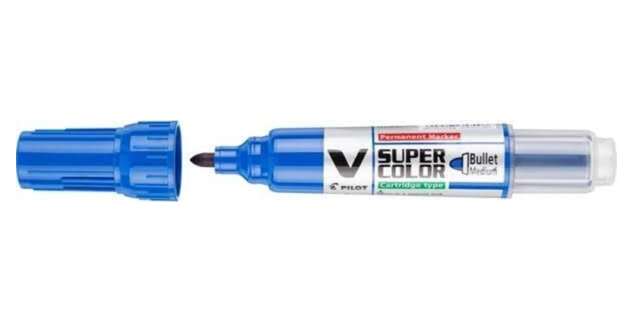 V Super Color Permanent Marker Mavi