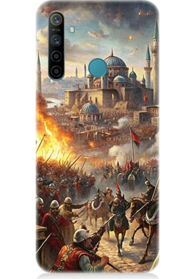 Realme 5i Uyumlu Ay Ve Kurt Desenli Silikon Kılıf