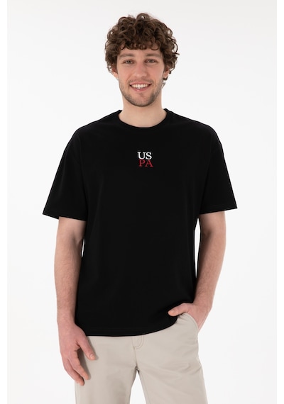U.S. Polo Assn. Erkek Comfort Fit Bisiklet Yaka Siyah Tişört 50306450-VR046