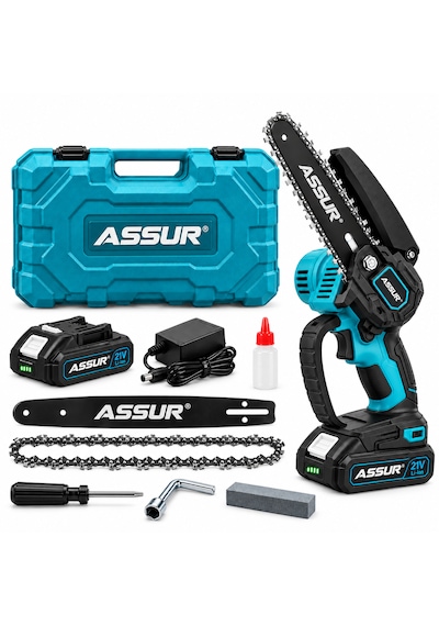 Assur 21v Şarjlı Mini Dal Budama Testeresi 6 İnç Çantalı Set