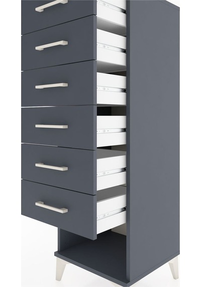 Hyperion Dolap 6 Çekmeceli 44x44x134 Antrasit-antrasit Antrasit Hyperion Dolap 6 Çekmeceli 44x44x134 Antrasit-antrasit Antrasit