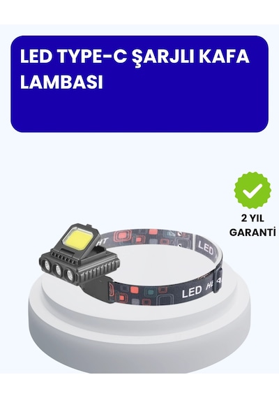 Ceylan Adam 800 Lumen Led Kafa Lambası Cob Ve Xpe Led Type C Şarjlı Ayarlanabilir Çok Renkli