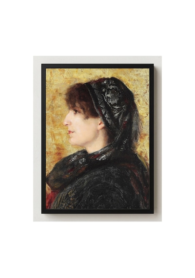 Osmanlı Osman Hamdi Bey Naile Hanım Portresi Çerçevesiz Poster 21x30 Cm A4 Tablo Osmanlı Türk Resmi