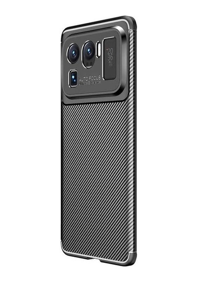 Smcase Xiaomi Mi 11 Ultra Kılıf Lüks Kamera Korumalı Karbon Sil