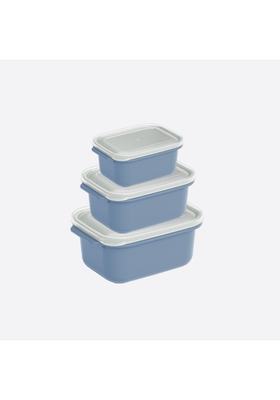 3 Parça Easy Keep Dikdörtgen Set 500 X 1000 X 2000 Ml Dikdörtgen Kapaklı Saklama Kabı 3 Parça Mavi Renk Set