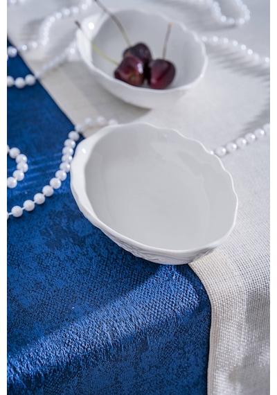 Acar King Oval Kayık Tabak - 13 Cm Beyaz