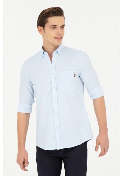 U.s. Polo Assn. Erkek Açık Mavi Gömlek Desenli 50283700-vr003 Açık Mavi