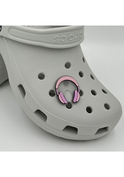 Crocs Terlik Süsü Ve Aksesuarı , Çanta Süsü Renkli Jibbitz Kulaklık Şeffaf 02 Görselli Figür Aksesuarı Lila-pembe-şeffaf