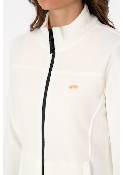 U.S. Polo Assn. Kadın Krem Fermuarlı Dik Yaka Polar Sweatshirt 50316729-VR256