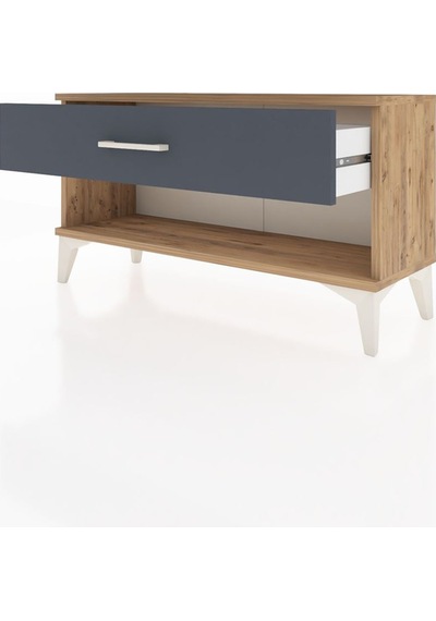 Arges Şifonyer Tek Çekmeceli 88x30x48 Çam-antrasit Çam