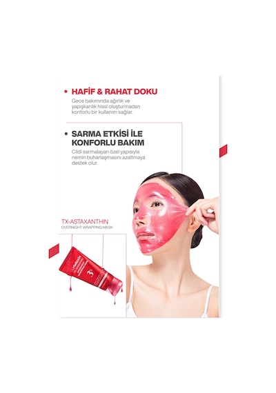 Leke Karşıtı Aydınlatıcı Onarıcı Astaxanthin İçeren Soyulabilen Gece Maskesi 80ml
