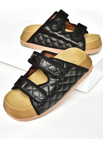 Fox Shoess811546209 Siyah Kalın Tabanlı Kadın Terlik Siyah