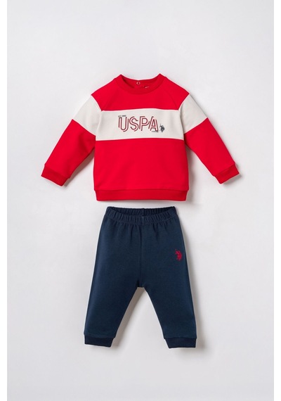 U.S. Polo Assn. Erkek Bebek Baskılı Kırmızı Uzun Kol Pijama Takım Usb3175-c-v1 Usb3175-c-v1