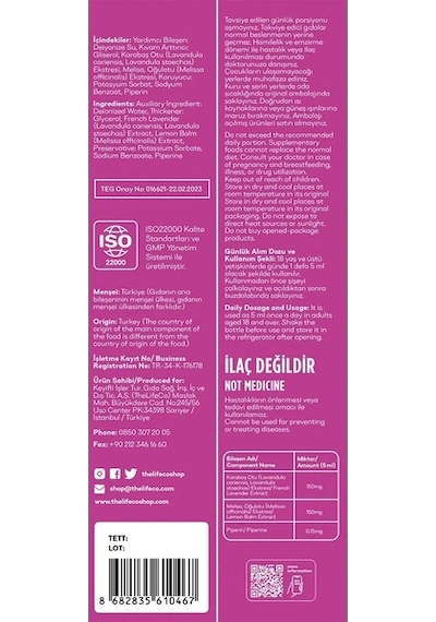 TheLifeCo Karabaş Otu & Melisa Ekstraktı 150 ML