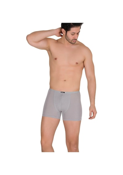 6 Adet Gri Renk İnce Kemerli Modal Boxer Gri