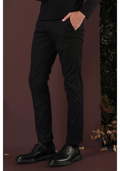 Efor P 1125 Slim Fit Siyah Spor Pantolon Siyah