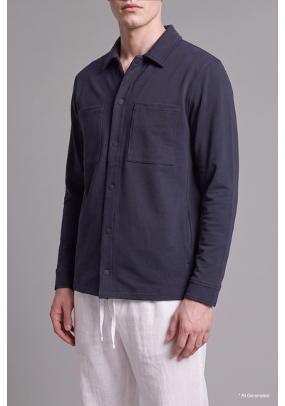 Defacto Regular Fit Çift Cepli Gömlek Ceket H6548ax26aunv146 Lacivert-nv146