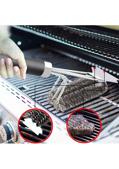 Kazıyıcılı Çelik Mangal Izgara Barbekü Temizleme Fırçası Cin352