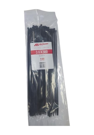 3.6X300Mm Kablo Bağı Siyah 100Lü Paket Mutlusan N11.121