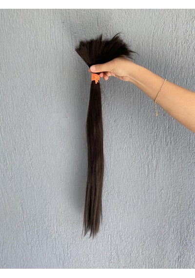 Sentetik - Gerçek Karşım İnsan Saçı 60cm 4 Bağ 390 Gram Siyah