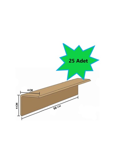 Karton Köşebent 25 Adet- 40x40x4mm 50cm- Palet Köşebent - Köşe Koruma Kartonu