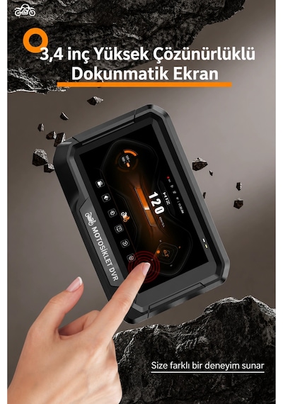 Glr T10 Motosiklet Kamera Kayıt Cihazı - Kablosuz Carplay & Android Auto, Dual Kamera, Gps Ve Tpms D