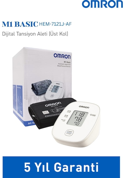 Omron M1 Basic Üst Koldan Pilli Dijital Tansiyon Aleti – Tek Tuşla Ölçüm, 5 Yıl Garantili