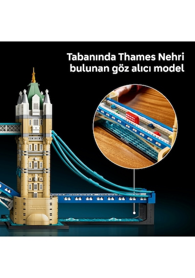 LEGO® Architecture Tower Bridge 21067 - Yetişkinler için Mikro Ölçekli Araçlar İçeren Yaratıcı Model Yapım Seti (3745 Parça)