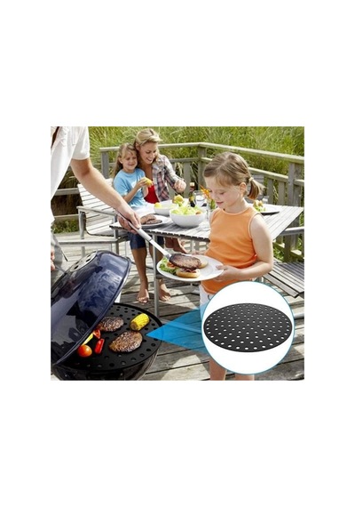 Renkli Isıya Dayanıklı Yıkanılabilir Silikon Fırın Ve Airfryer Yuvarlak Pişirme Matı 23 Cm Bx40